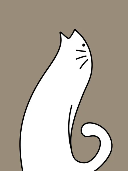 Schattig Kat Cartoon Grijze Achtergrond — Stockfoto