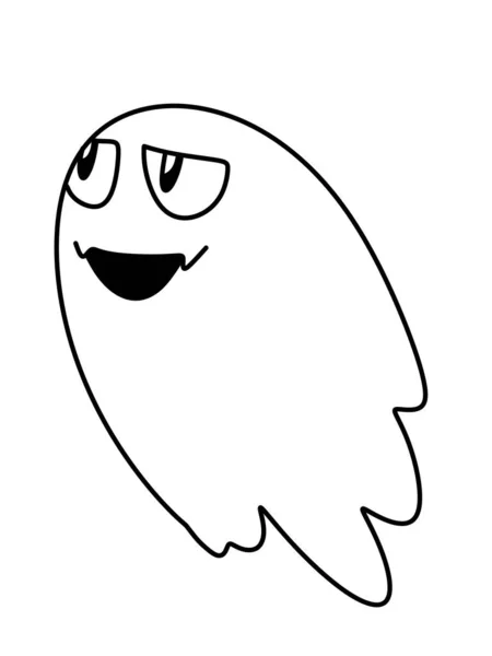 Lindo Fantasma Dibujos Animados Sobre Fondo Blanco — Foto de Stock