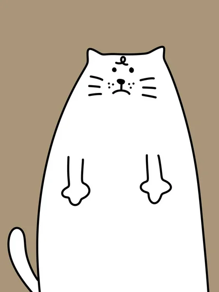 Cute Cat Cartoon Brown Background — стоковое фото