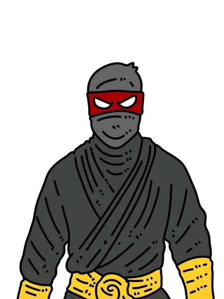 Kreskówka Ninja Białym Tle — Zdjęcie stockowe