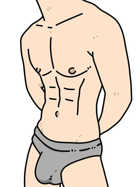 Beyaz Arka Planda Vücut Adam Karikatürü — Stok fotoğraf