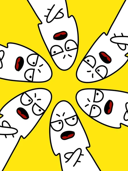 可愛い幽霊漫画黄色の背景 — ストック写真
