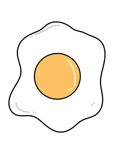 Art Color Cute Egg Fry White Background — Stock Photo, Image
