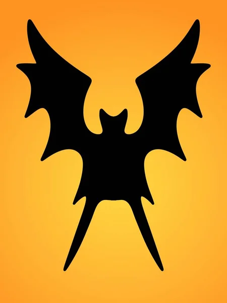 黄底蝙蝠图标之间的光晕 — 图库照片