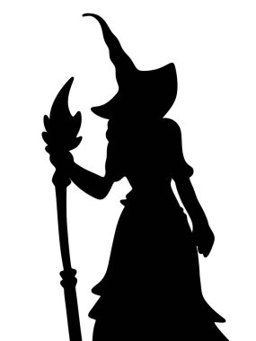 Cadı şeklindeki siyah beyaz