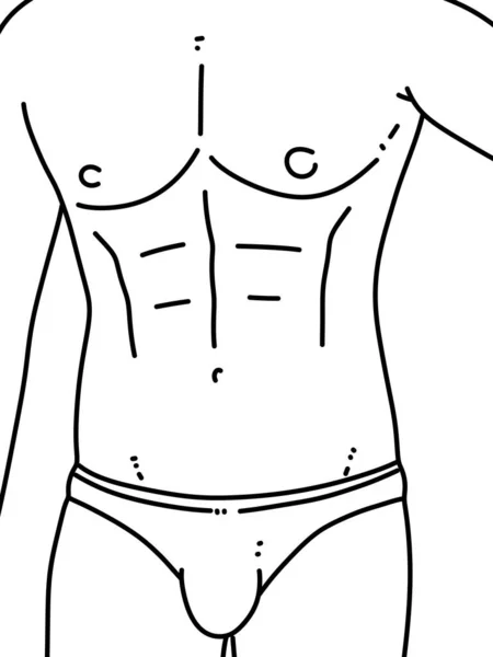 Czarno Białe Ciało Człowieka Kreskówka Kolorowania — Zdjęcie stockowe