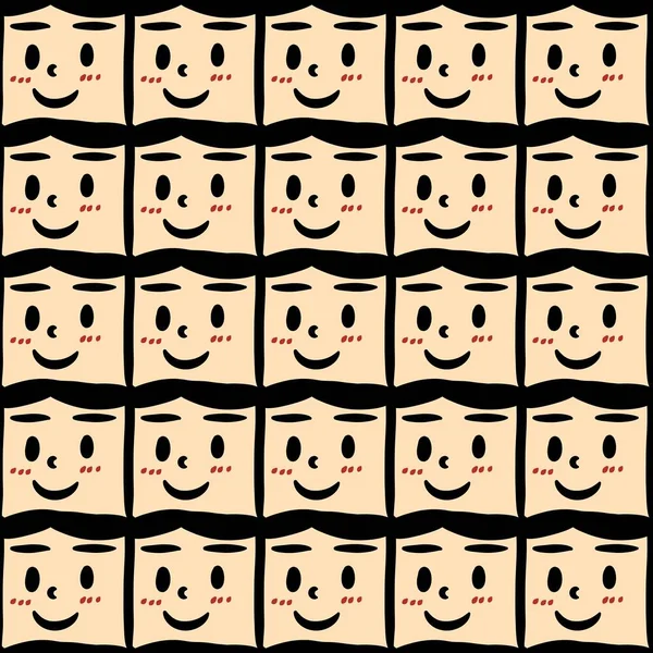 Seamless Pattern Cute Cartoon Boy — Stock Photo, Image