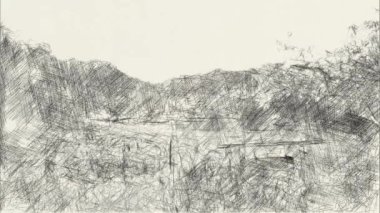 peyzaj arka planında siyah ve beyaz