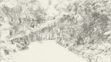 Doğa bahçesinin siyah ve beyaz