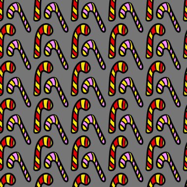 Noel şeker kamışlarıyla kusursuz desen