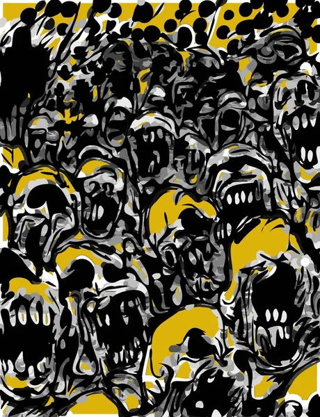 Kunst Farbe Der Zombies Karikatur — Stockfoto