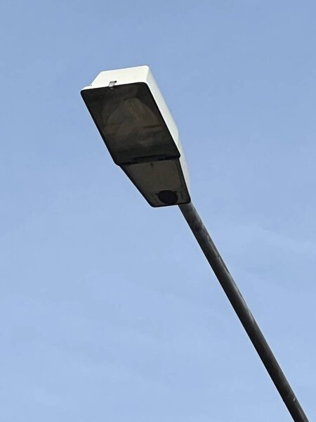 street lamp on a background of blue sky