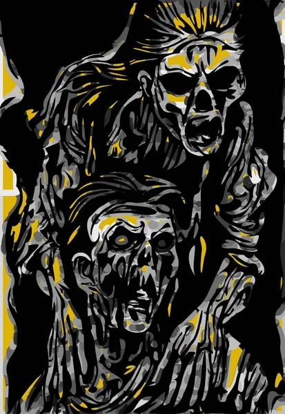 Kunst Kleur Van Zombies Cartoon — Stockfoto