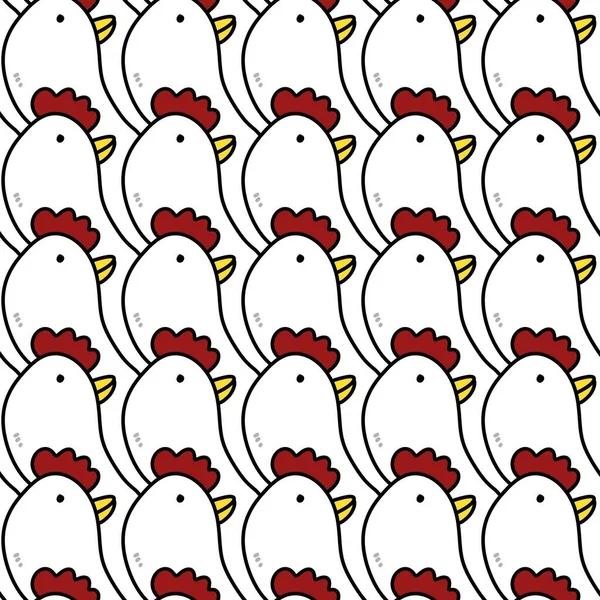 Nahtlose Muster Der Niedlichen Hühner Cartoon — Stockfoto