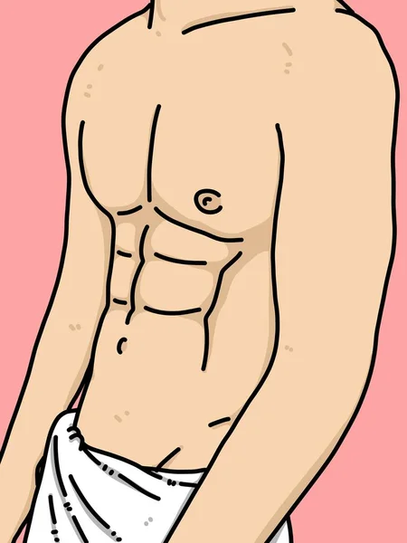 Body Man Cartoon Pink Background — ストック写真