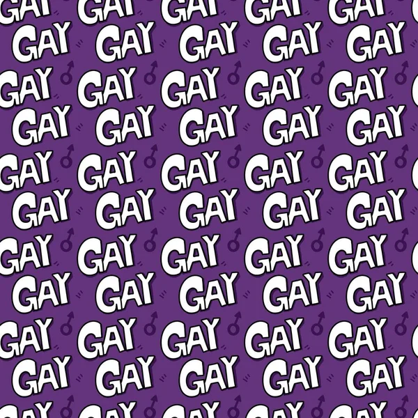 Seamless Pattern Text Gay Cartoon — Fotografia de Stock