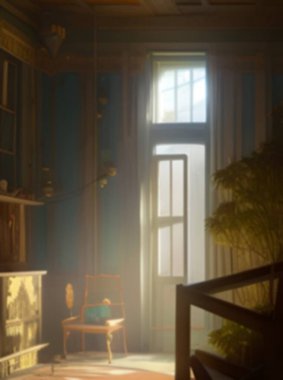 Şehirde terk edilmiş eski bir ev.