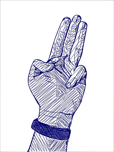 Blue White Man Hand — Stock Photo, Image