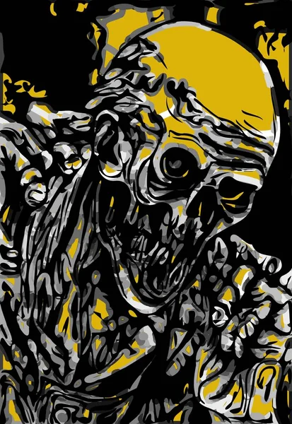 僵尸漫画的艺术色彩 — 图库照片