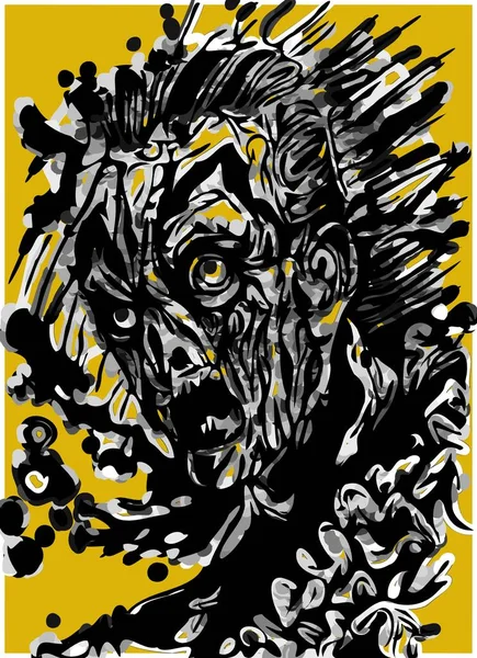僵尸怪物漫画的艺术色彩 — 图库照片