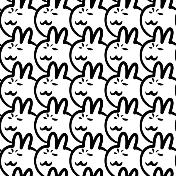 Seamless Pattern Cute Rabbit Cartoon — Stock Photo, Image