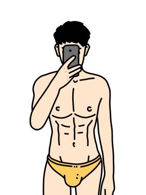 Beyaz arka planda sevimli bir adam çizgi filmi