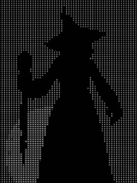 Black White Witch Shape Background — Stock Photo, Image
