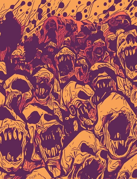 Sztuka Kolor Kreskówki Potwór Zombie — Zdjęcie stockowe