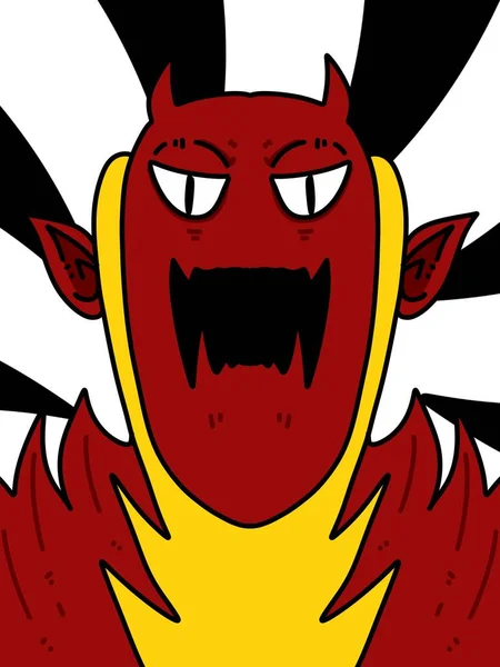Kızgın Yüz Kırmızı Gözler Kara Şeytan — Stok fotoğraf