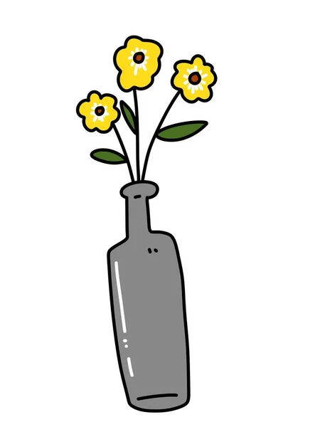 Cartoon Doodle Flower White Background — Stock Photo, Image