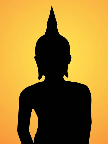 Silhouette Des Buddha Auf Farbigem Hintergrund — Stockfoto