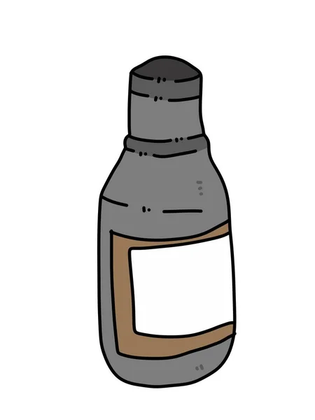 Zeichentrick Doodle Flasche Wasser — Stockfoto