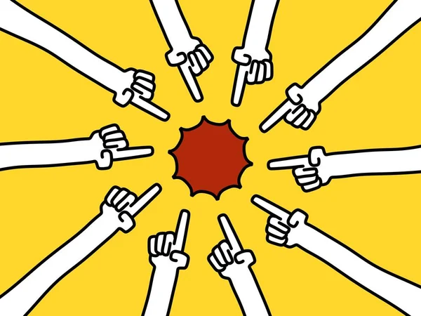 Hand Houden Van Een Groep Mensen Handen Gele Achtergrond — Stockfoto
