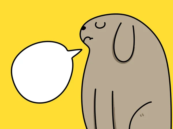 Cute Dog Cartoon Yellow Background — Stock Photo, Image