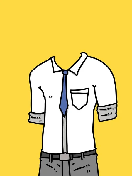 Kleidung Karikatur Auf Gelbem Hintergrund — Stockfoto
