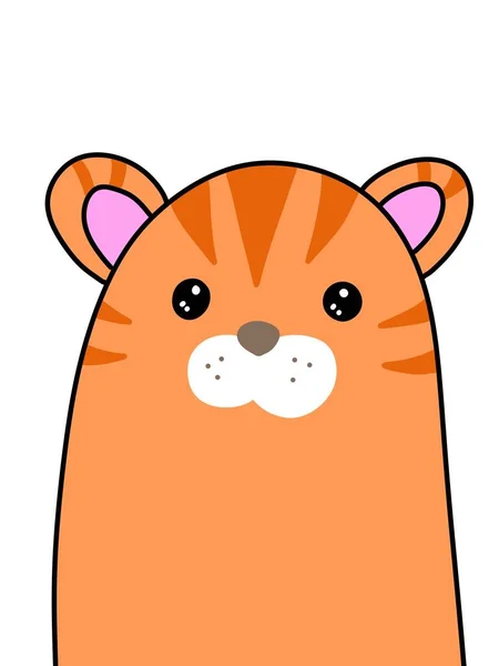 cute tiger cartoon on white background
