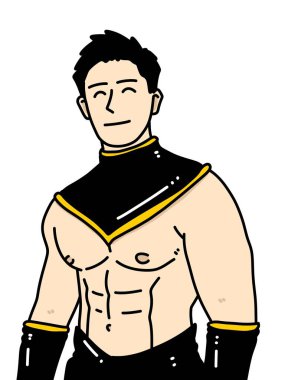 Beyaz arka planda sevimli bir adam çizgi filmi