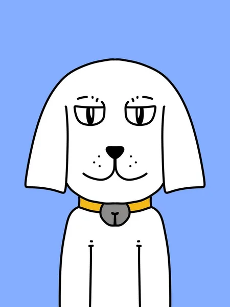 Söt Hund Tecknad Blå Bakgrund — Stockfoto