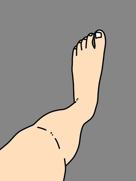 Мультфільм Ноги Ноги Сірому Фоні — стокове фото