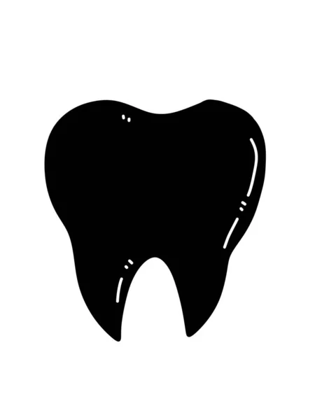 Czarny Ząb Białym Tle — Zdjęcie stockowe