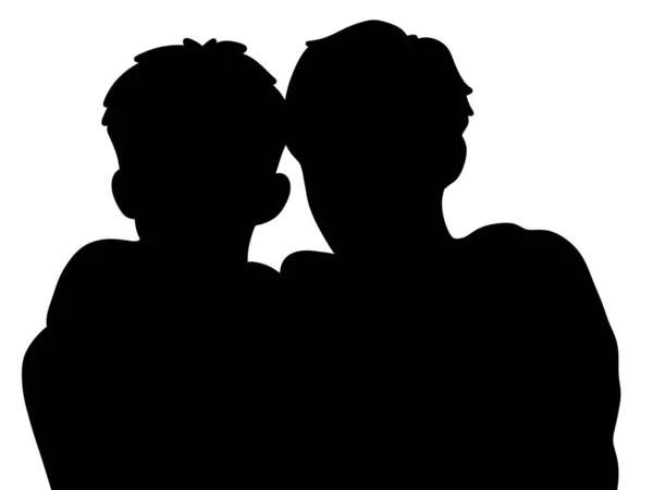 Silhouette Des Paares Auf Weißem Hintergrund — Stockfoto
