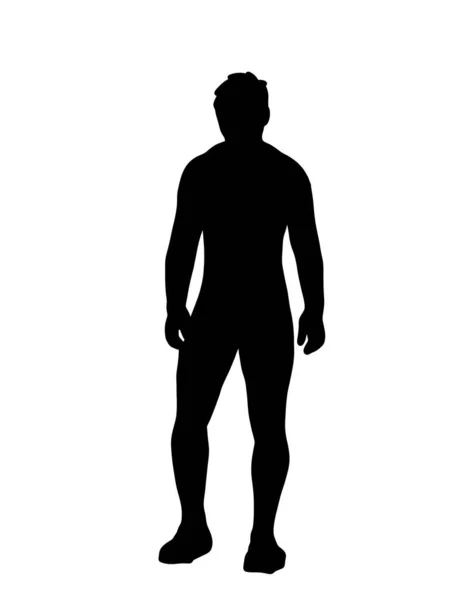 Silhouette Eines Mannes Schwarz Weißem Hintergrund — Stockfoto