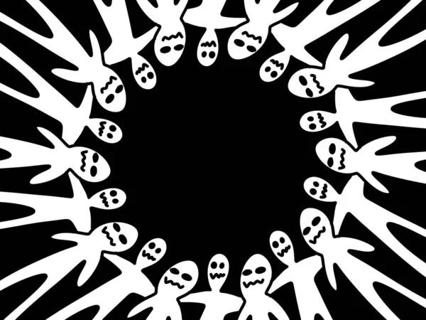 Black White Ghost Cartoon — Stock Photo, Image