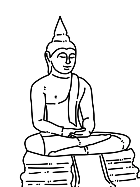 Schwarz Weiß Buddha Statue Zum Ausmalen — Stockfoto
