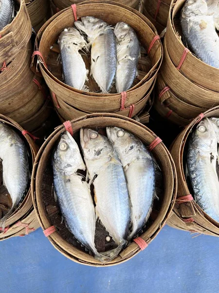 Свежая Рыба Макрель Рынке — стоковое фото