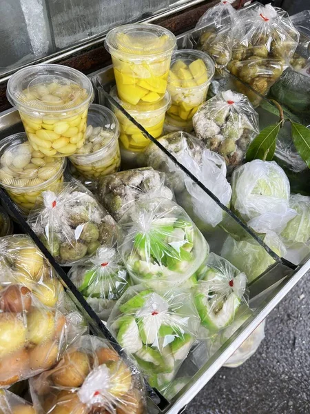 pickled fruit in food shop at Thailand
