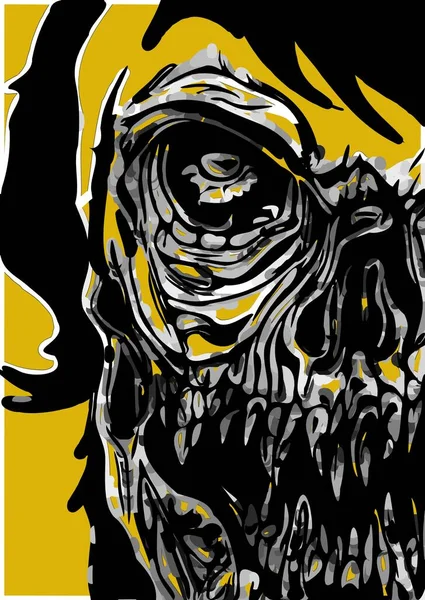 僵尸怪物漫画的艺术色彩 — 图库照片