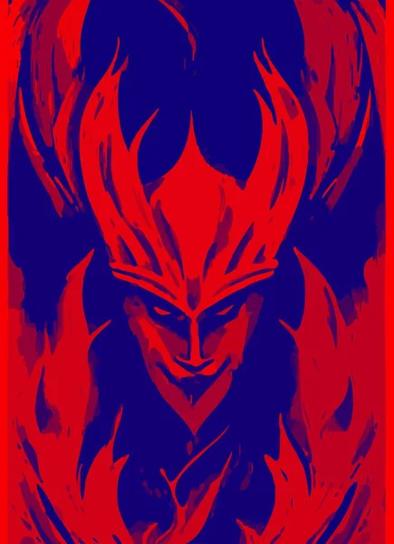 Color Rojo Azul Caricatura Monstruo Oscuro —  Fotos de Stock