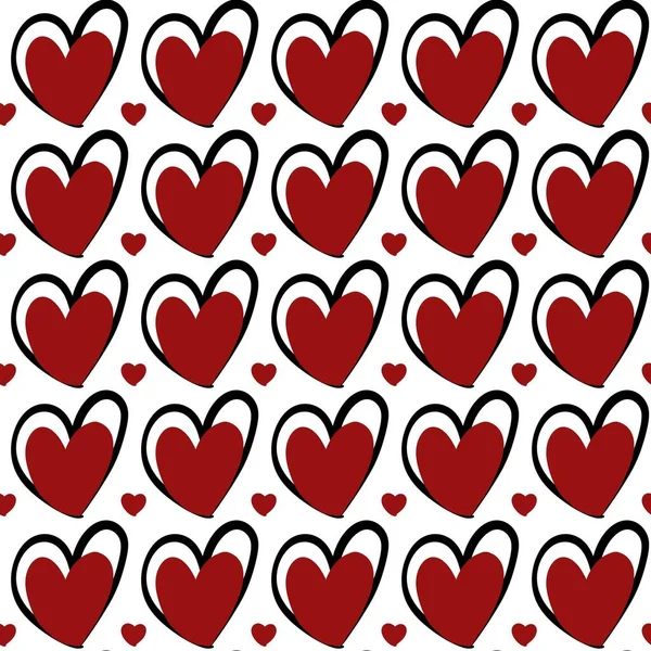 Patrón Sin Costuras Dibujos Animados Forma Corazón —  Fotos de Stock