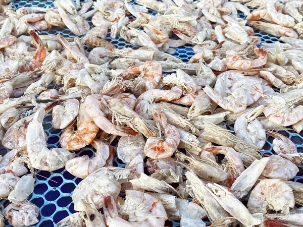 Crevettes Sèches Sur Stand Marché — Photo